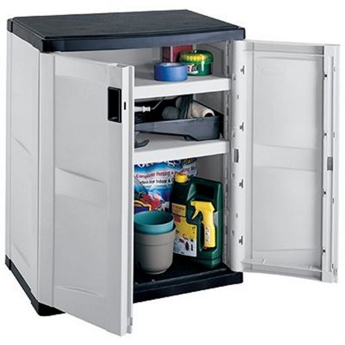 Utility Storage Cabinet with 2 Shelves Gray - Black SUC3600G